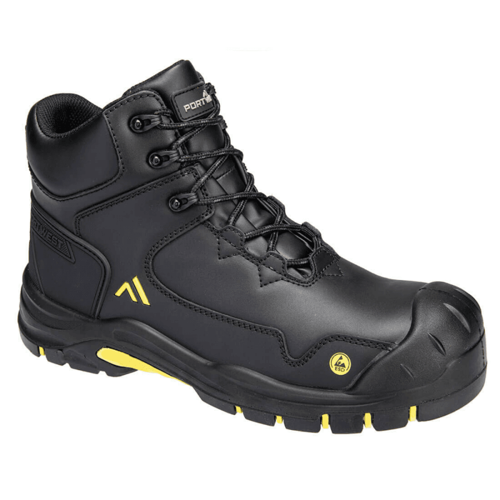 FC18 Apex Composite Mid Boot S3S ESD HRO SR SC FO UK10.5 - EU45 - US11.5 Black/Yellow *One Size Only - Outlet Store*