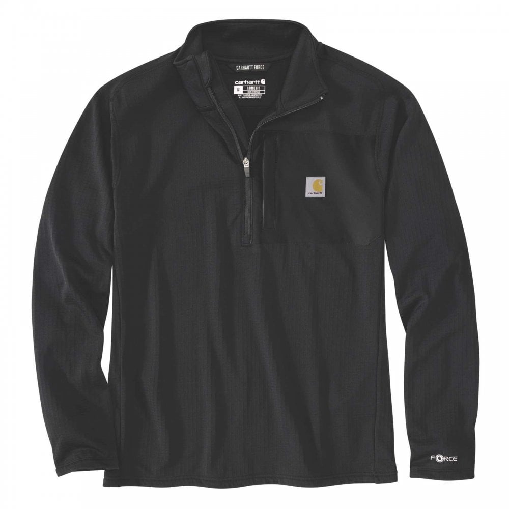 106423 Mock Neck Half-Zip T-Shirt Black S *One Size Only - Outlet Store*