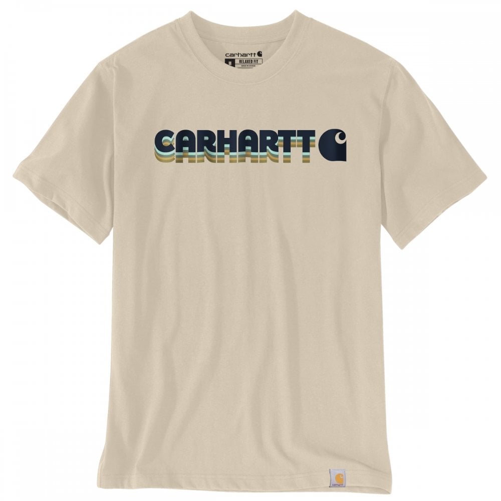 107318 Irvine Relaxed Layered Logo T-Shirt Oat Milk S *One Size Only - Outlet Store*