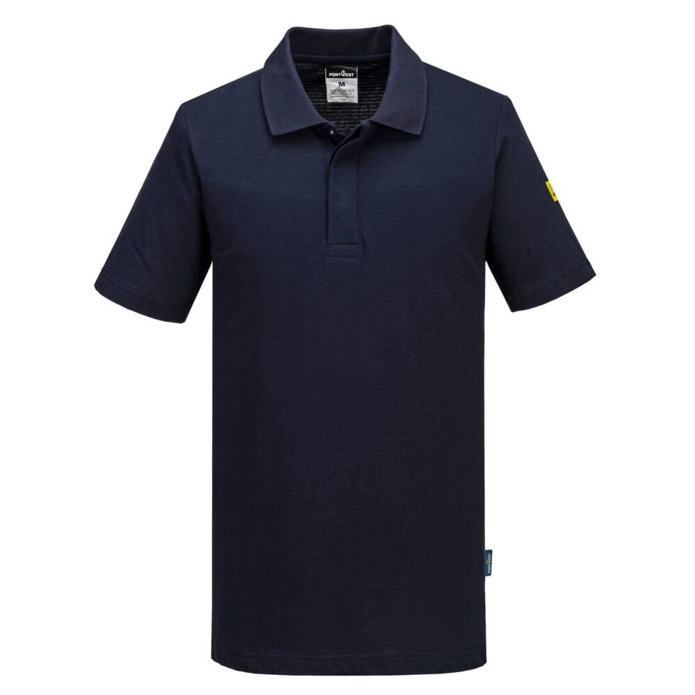 Antistatic ESD Polo Shirt Navy L *One Size Only - Outlet Store*