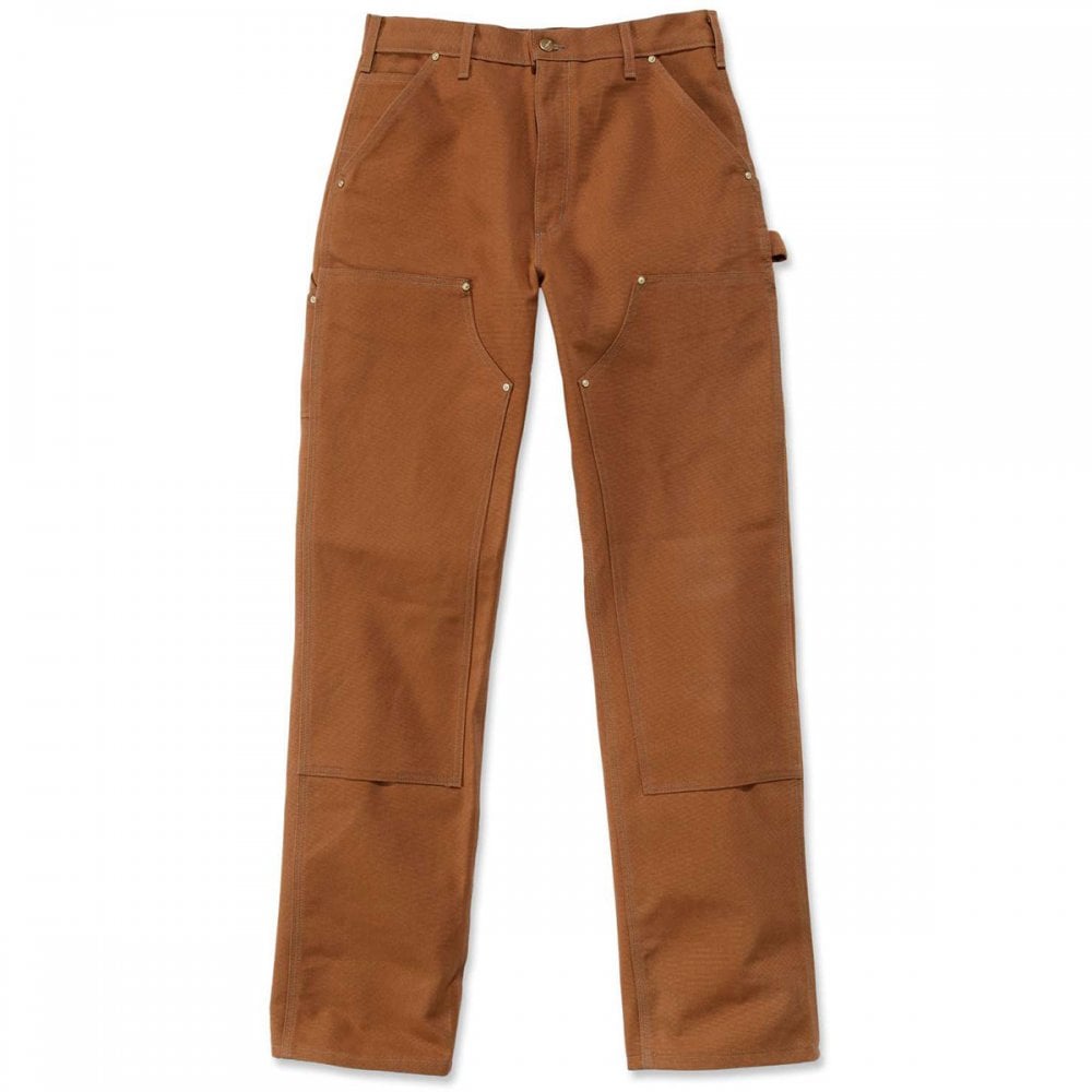 B01 Duck Double Front Logger Trouser - Loose Relaxed Fit Carhartt Brown 36" 32" *One Size Only - Outlet Store*
