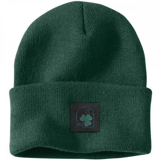 105217 Knit Shamrock Patch Beanie