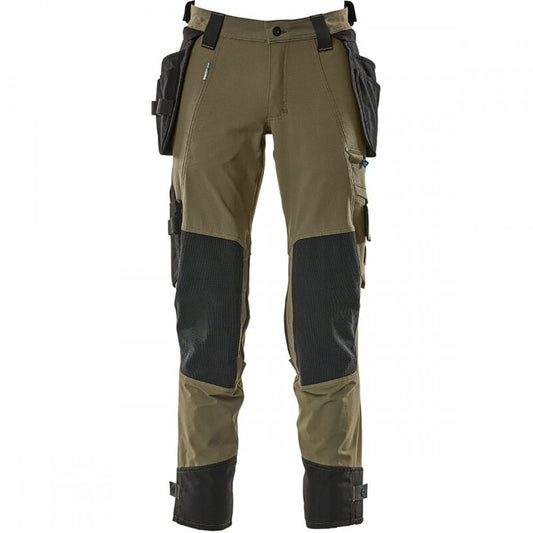 17031 Advanced Removable Holster Pocket Trousers with STRETCH Moss Green 30" 35.5" *One Size Only - Outlet Store*