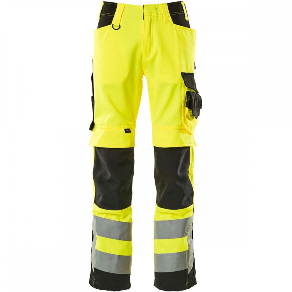 15579 Kendal Safe Supreme Trousers With Kneepad Pockets Hi-Vis Yellow/Black 32" 36.5" *One Size Only - Outlet Store*