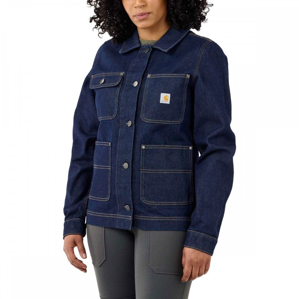 105449 Womens Relaxed Fit Denim Jacket Basin S *One Size Only - Outlet Store*