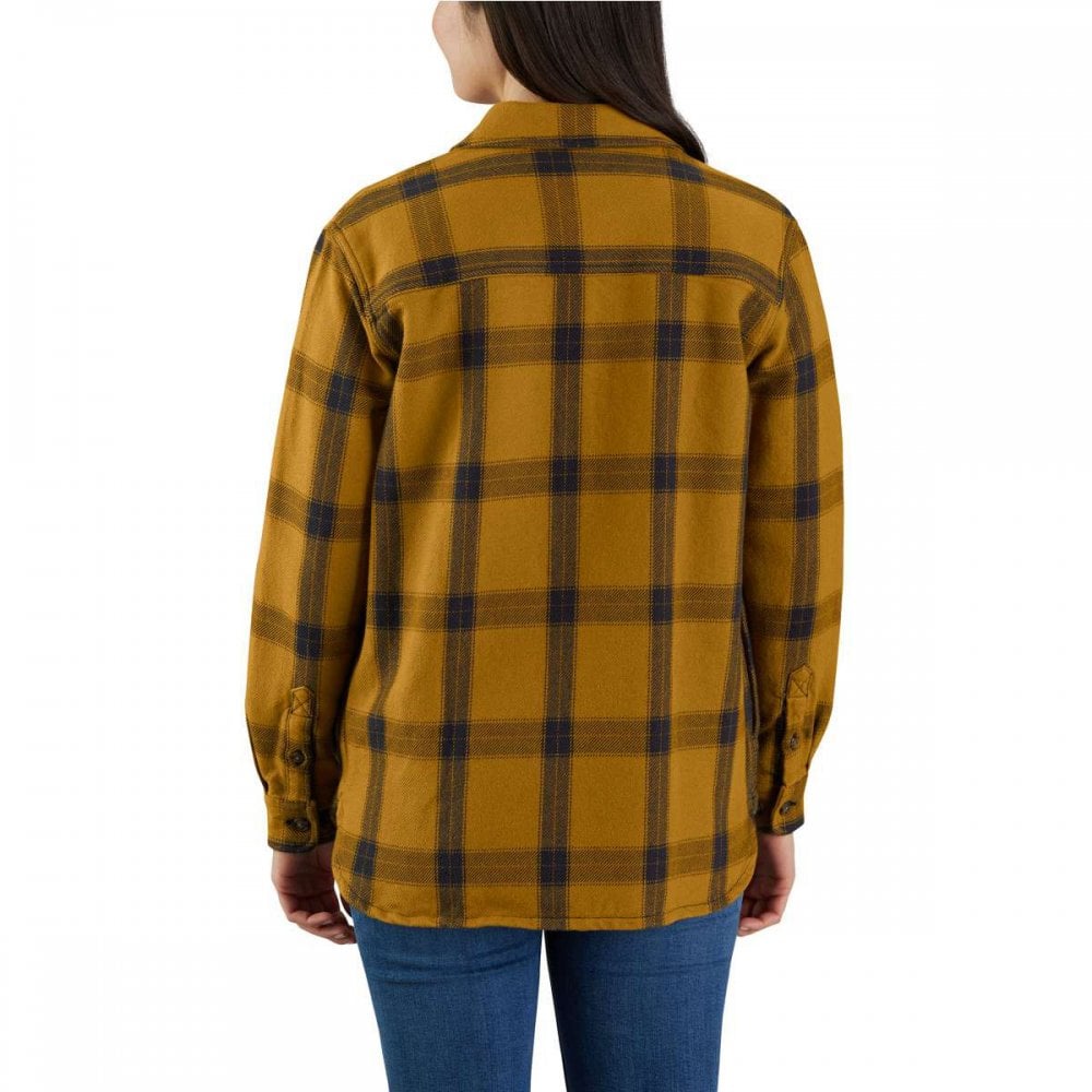 105576 Womens Heavyweight Twill Long Sleeve Plaid Shirt
