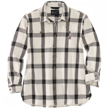105576 Womens Heavyweight Twill Long Sleeve Plaid Shirt