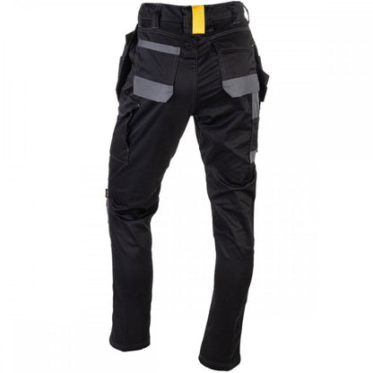 1810084 Essentials Stretch Knee Pocket Black - Slim Fit, Cordura Refinforced