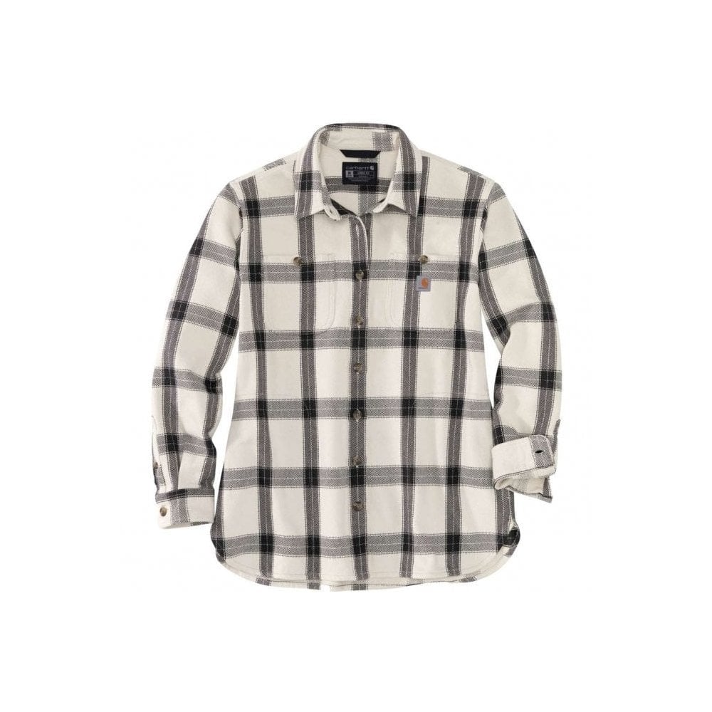 105576 Womens Heavyweight Twill Long Sleeve Plaid Shirt
