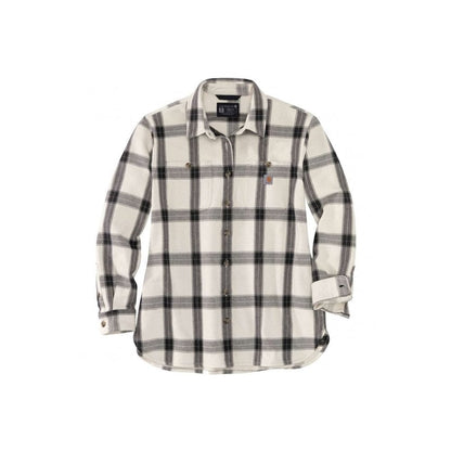 105576 Womens Heavyweight Twill Long Sleeve Plaid Shirt
