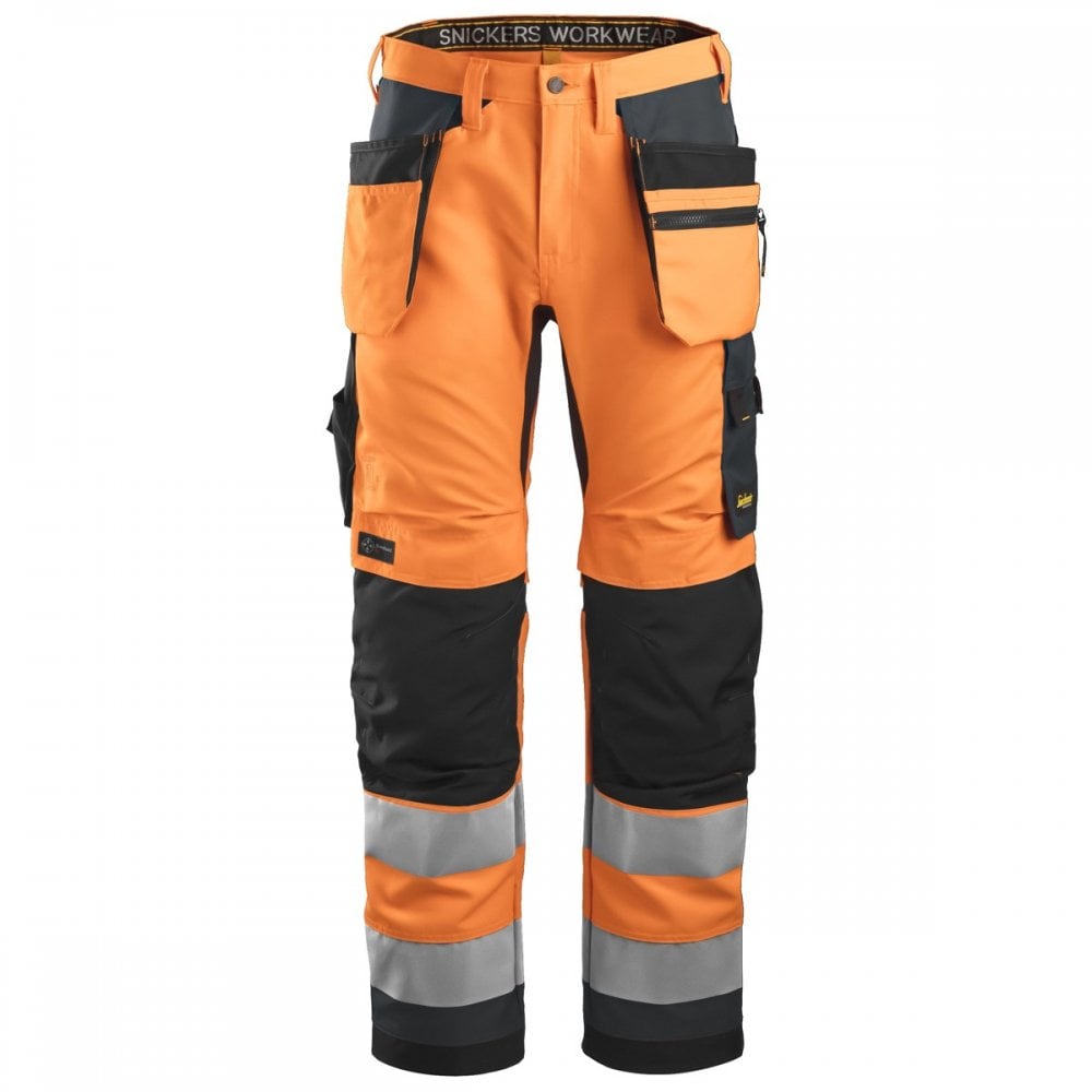 6230 AllroundWork High-Vis Trousers Holster Pockets+ Class 2 Orange 32" 30" *One Size Only - Outlet Store*