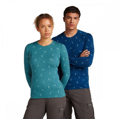 Womens Merino 200 Oasis Long Sleeve Crewe Thermal Top Snow Day