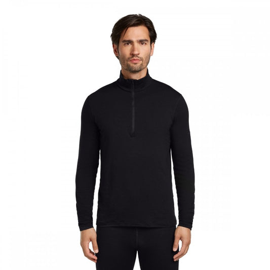 Mens Merino Blend Core Heavyweight Long Sleeve Half Zip Thermal Top