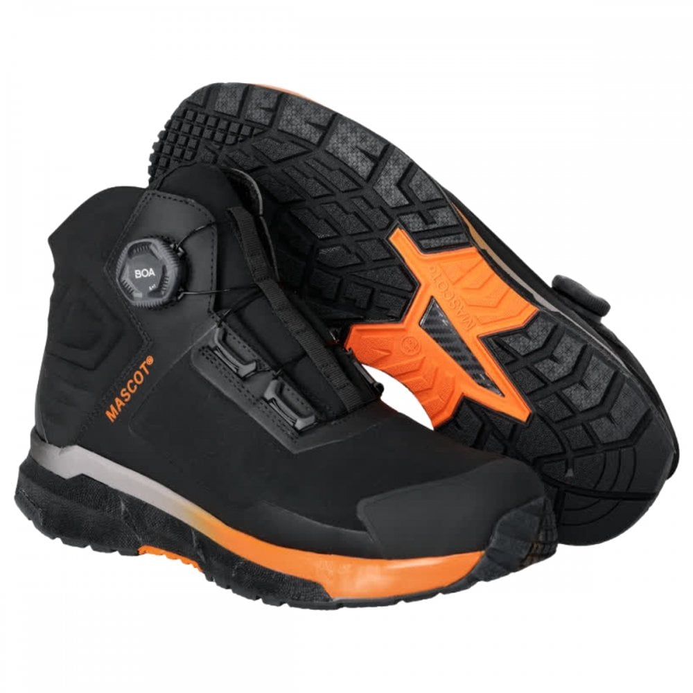 F1681 Water Repellent Safety Boot with BOA® Fit System UK10 - EU44 - US11 Black/Bright Orange *One Size Only - Outlet Store*